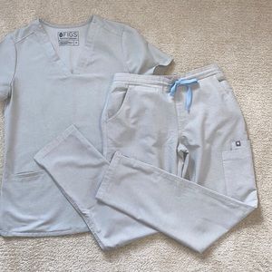 Figs Space Gray Scrub Set XS top/XSP Pant